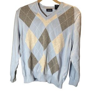 IZOD Vintage Men's Light Blue Argyle Sweater Small